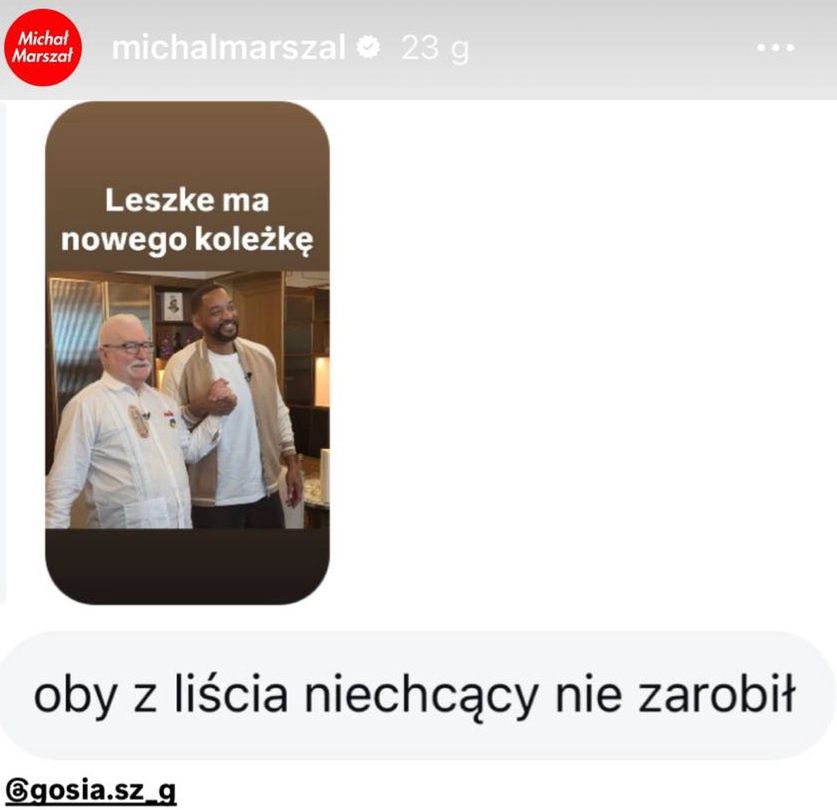 Mem z Lechem Wałęsą i Willem Smithem