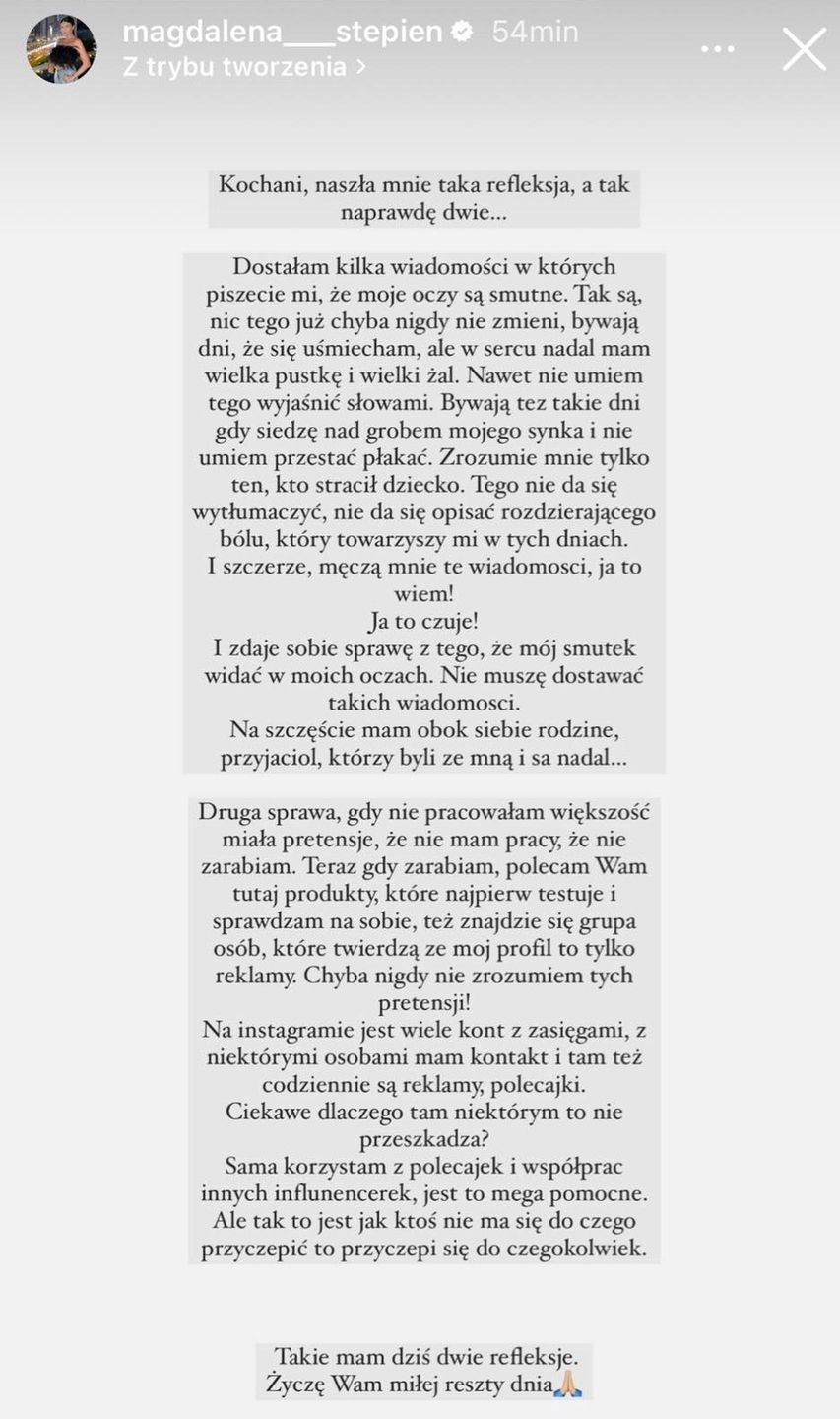 Osobisty wpis Magdaleny Stępień