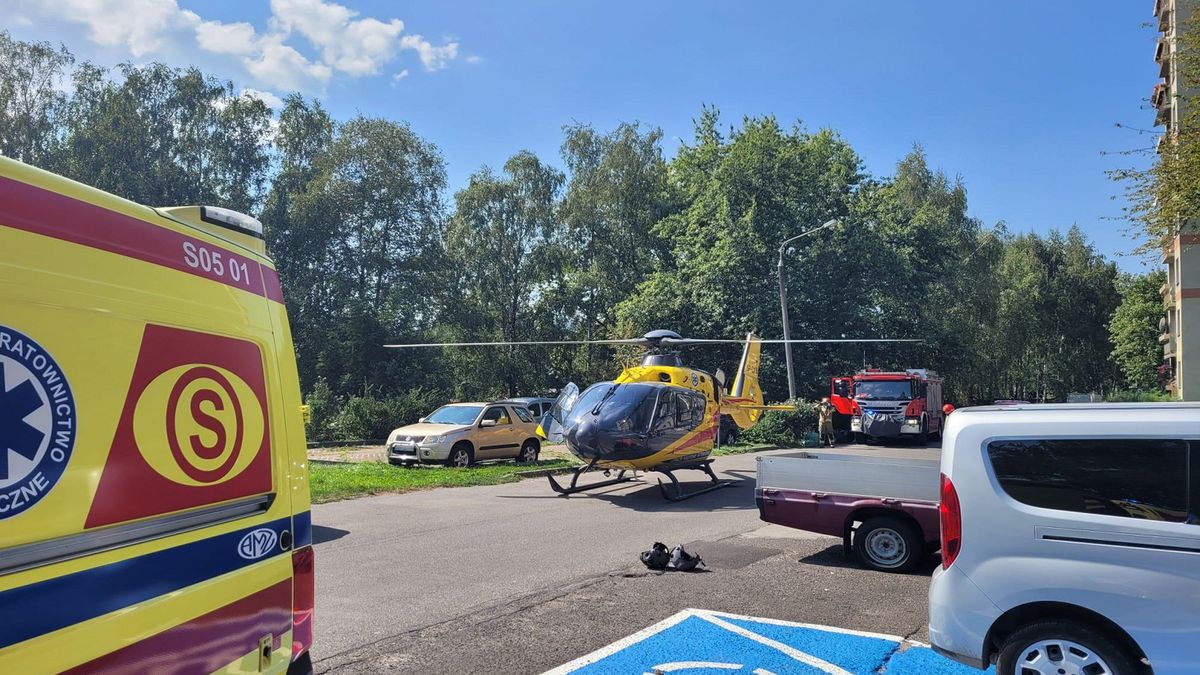 Helikopter LPR przyleciał po rannego chłopca.