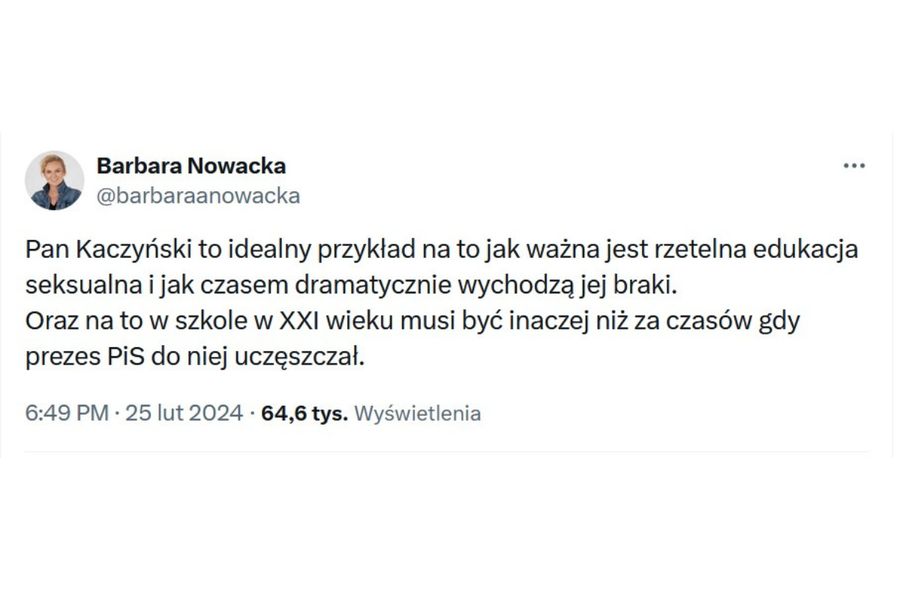 Barbara Nowacka kontra Jarosław Kaczyński