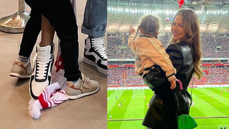 Anna Lewandowska w niefortunnej pozie na meczu Polska-Albania