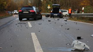 Groźny karambol na DK 46 pod Lublińcem! Zderzyły się tam cztery samochody
