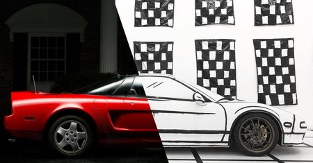 Acura NSX jak z "Zaczarowanego ołówka". Rysunek, którym można jeździć