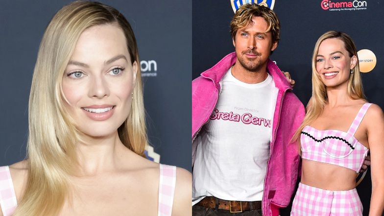 Cała w różu Margot Robbie odsłania brzuch u boku Ryana Goslinga (ZDJĘCIA)