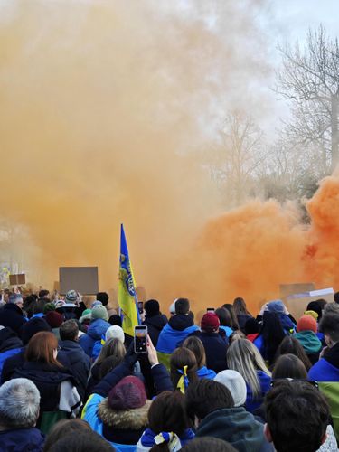 Manifestacja pod ambasadą Rosji w Warszawie