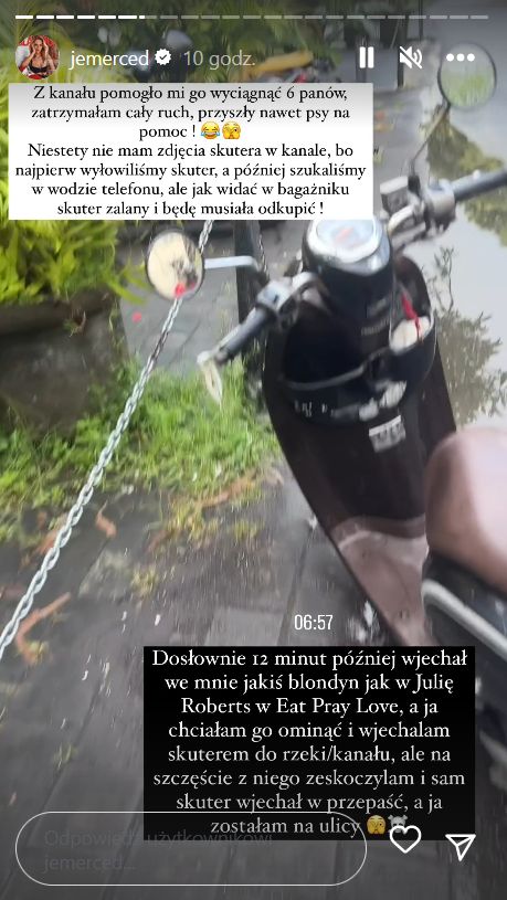 Jessica Mercedes miała wypadek na skuterze