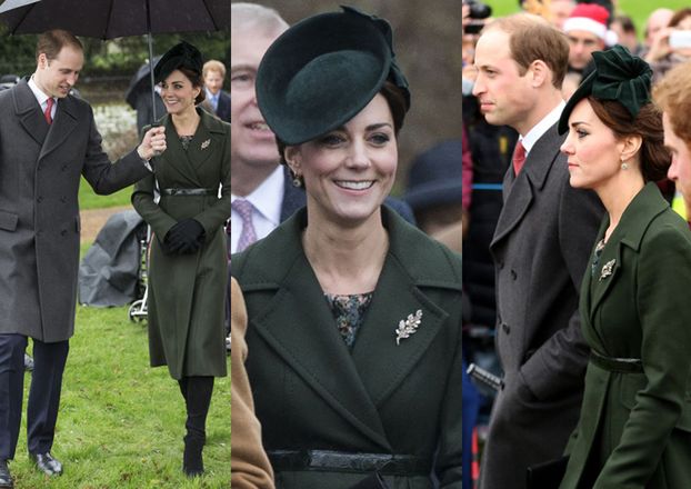 Księżna Kate na zielono w pierwszy dzień świąt (ZDJĘCIA)