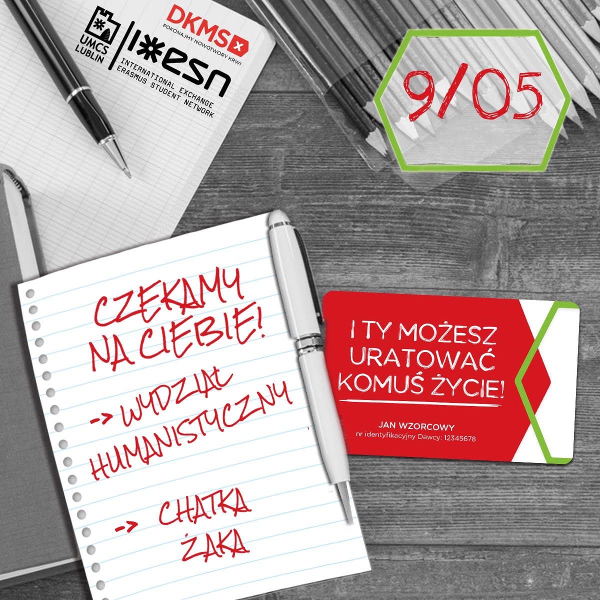 ESN UMCS organizuje razem z DKMS Polska Dzień Dawcy. „ZOSTAŃ BOHATEREM BEZ NOSZENIA PELERYNY!”