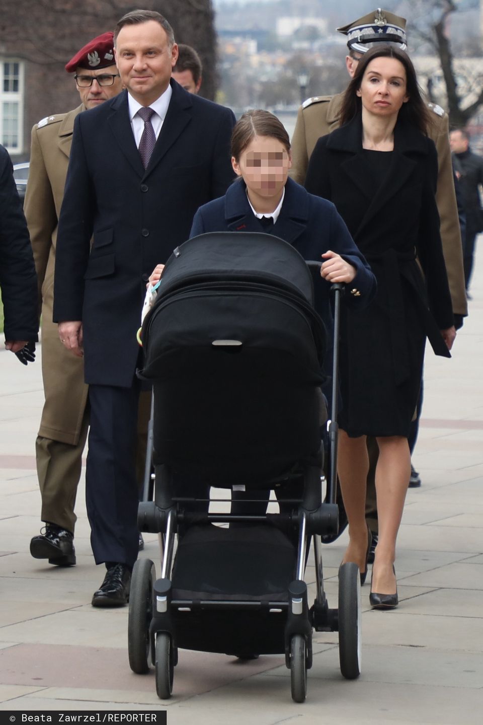 Marta Kaczyńska z córką i prezydentem Dudą