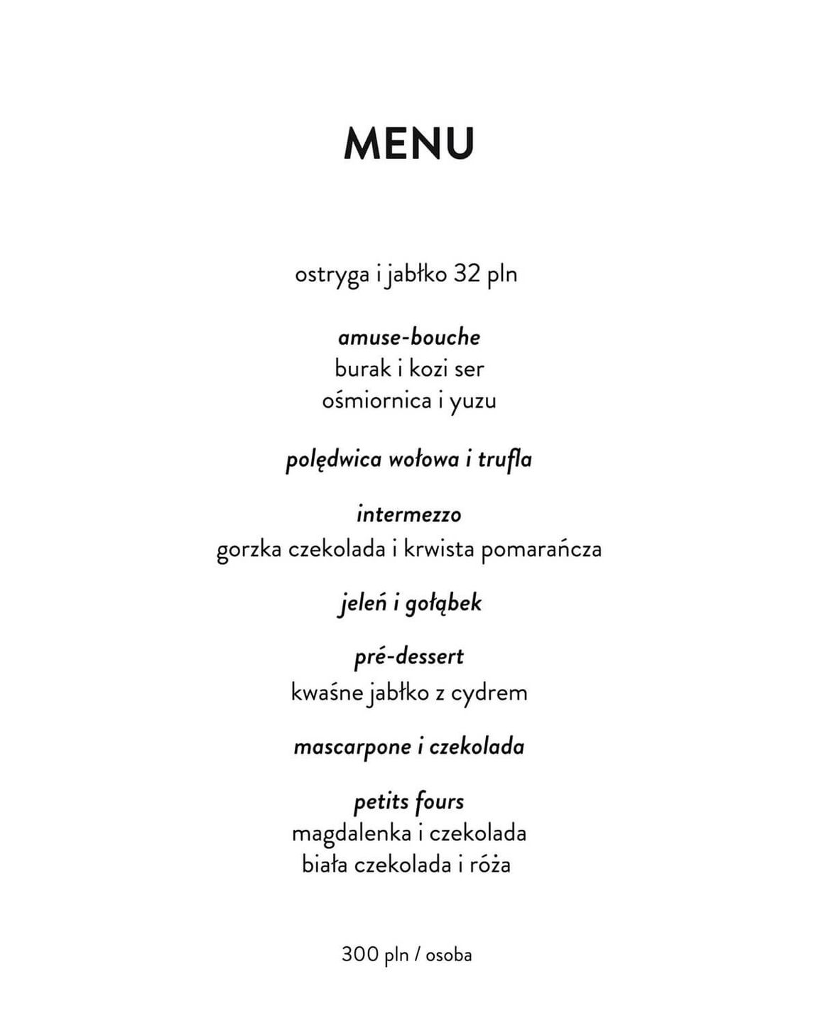 Menu walentynkowe w restauracji Kuchni Otwarta Lublin
