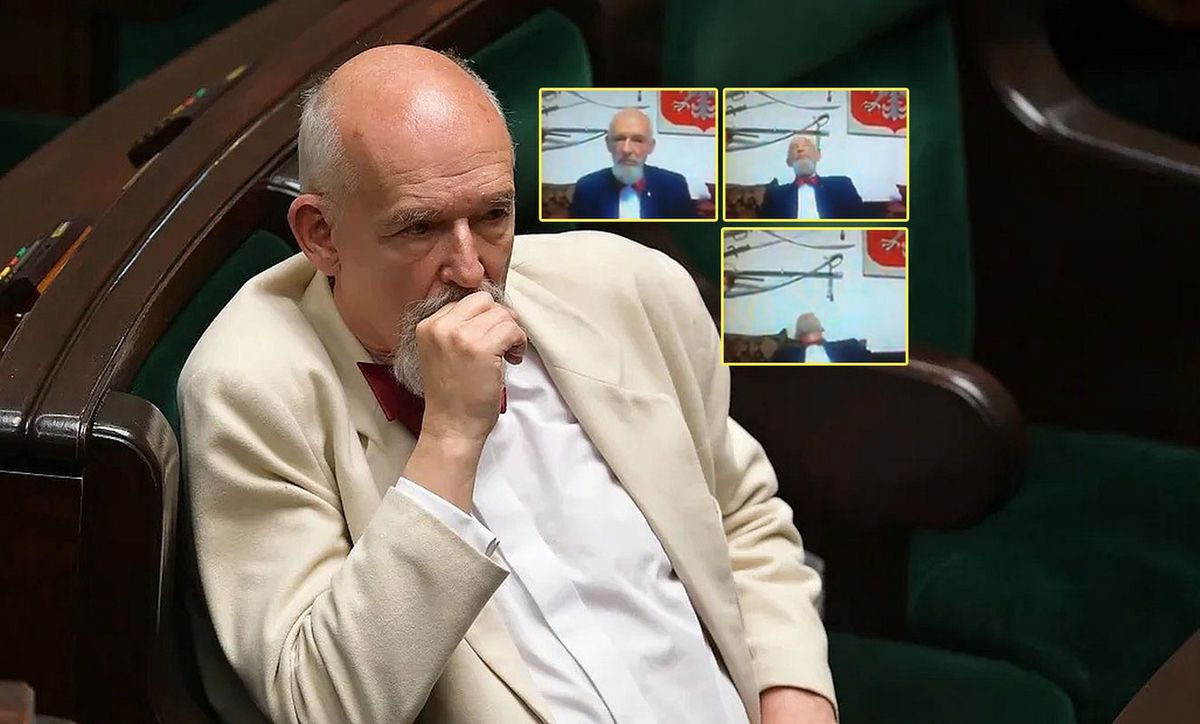 Janusz Korwin-Mikke dziwnie zachował się na wizji