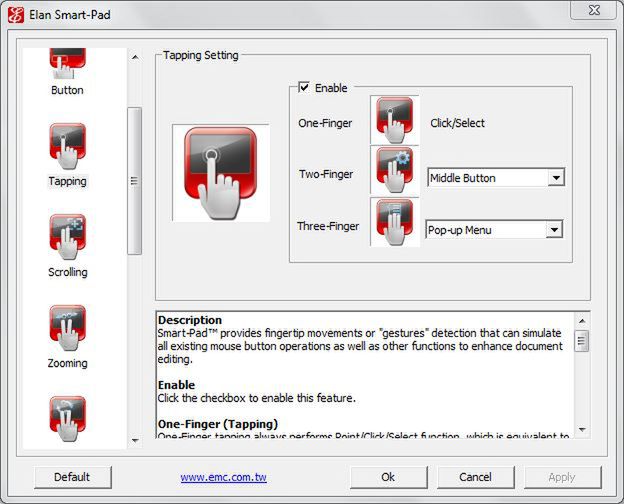 Panel sterowania gładzikiem Elan Smart-Pad