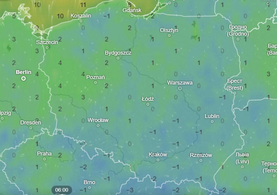   Prognoza na piątkowy poranek