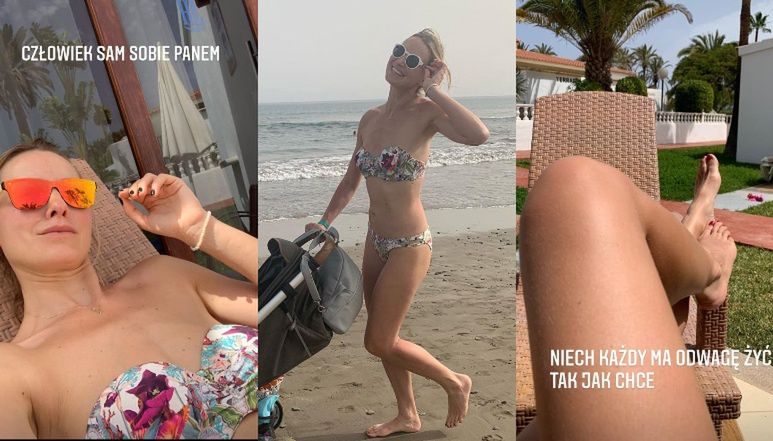 Joanna Moro pozdrawia spod palmy