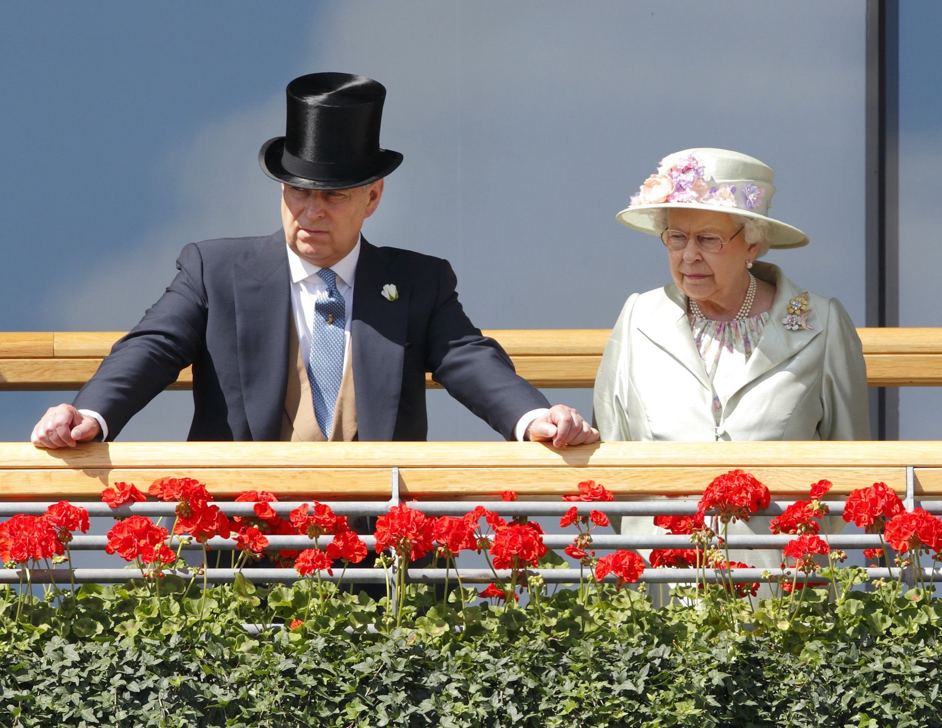 Royal Ascot - Day 2ASCOT, UNITED KINGDOM - JUNE 18: (EMBARGOED FOR PUBLICATION IN UK NEWSPAPERS UNTIL 48 HOURS AFTER CREATE DATE AND TIME) Prince Andrew, Duke of York & Queen Elizabeth II watch the horses in the parade ring as they attend Day 2 of Royal Ascot at Ascot Racecourse on June 18, 2014 in Ascot, England. (Photo by Max Mumby/Indigo/Getty Images)Max Mumby/IndigoAscot, Ascot Racecourse, Ascot Races, British Royalty, Duke of York, Half Length, Hat, Horizontal, Horse Racing, Human Interest, People, Prince Andrew, Queen Elizabeth II, Races, Racing, Royal Ascot, Royal Family, Royalty, Top Hat, Waist Up, bestof, bestof, topics, topics, topix, topix, toppics, toppics, toppix, toppix