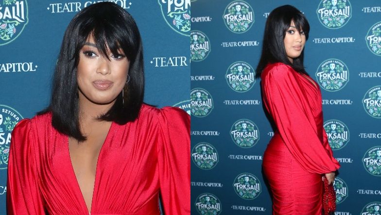 Patricia Kazadi na premierze w teatrze