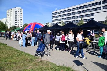 Warszawa: Festyn ekologiczny na Ursynowie. Rzeźbienie w pniach drzew i kwiaty za elektrośmieci