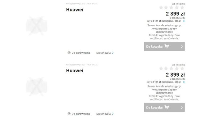 Huawei P10 w bazie Komputronika (po jej aktualizacji)