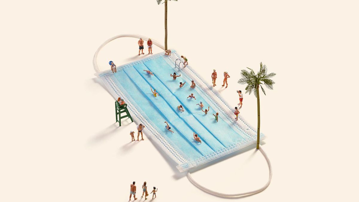 Miniaturowy świat w czasach pandemii. Artysta stworzył spa z maseczek 1