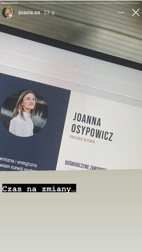 Joanna Osypowicz szuka pracy