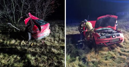 Samochód rozpadł się na dwie części. Nie żyje 24-latek