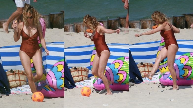 Anna Kalczyńska na plaży w Chałupach