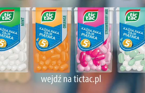 „Każda paka daje piątaka” w promocji Tic Taców z Cinema City, Rossmann, Sizeer i Play (wideo)