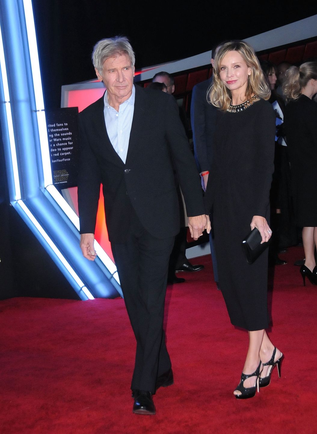 Calista Flockhart i Harrison Ford na premierze "Gwiezdnych Wojen" w 2015 roku