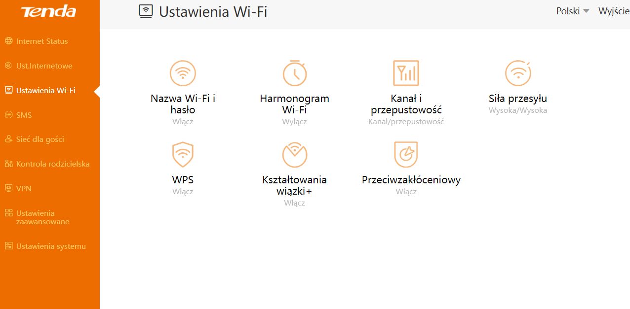 Ustawienia WiFi