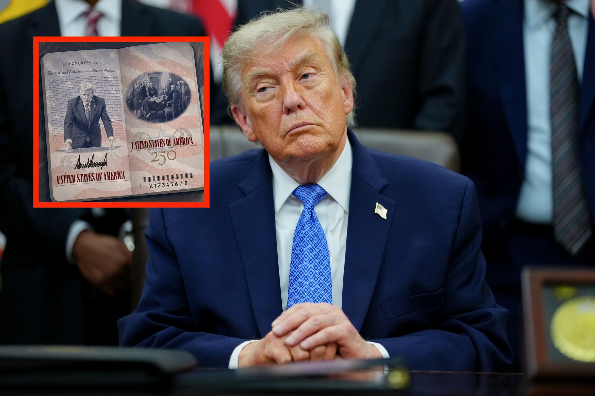 Trump prezentuje limitowany „Patriotyczny Paszport" z własną podobizną na 250. rocznicę USA