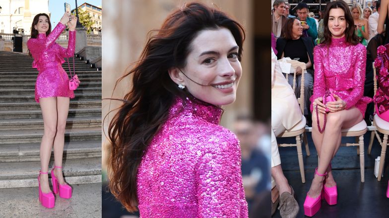 Anne Hathaway na pokazie Valentino w Rzymie