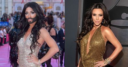 Conchita Wurst to... KIM KARDASHIAN Z BRODĄ?! (ZDJĘCIA)