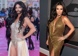 Conchita Wurst to... KIM KARDASHIAN Z BRODĄ?! (ZDJĘCIA)