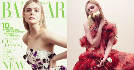 Elle Fanning wącha kwiatki w nowej sesji