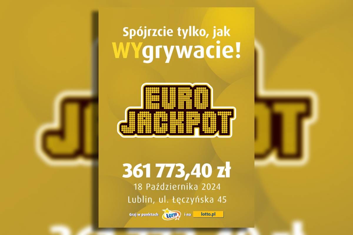 grafika Wygrana w Euro Jackpot w kolekturze Lublinie przy ul. Łęczyńskiej 45