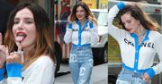 Potargana Bella Thorne chwali się sweterkiem i dżinsami od Chanel