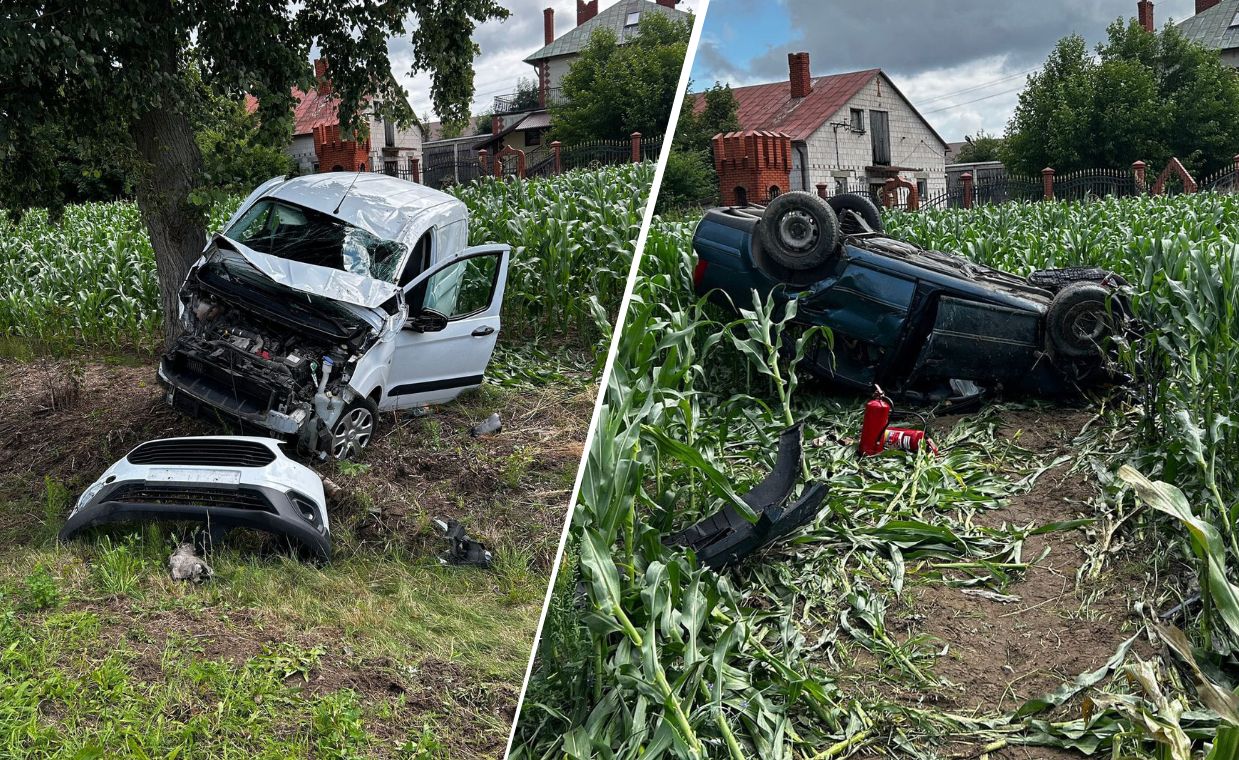 Auto na drzewie, drugie w polu. Koszmarny wypadek na Lubelszczyźnie