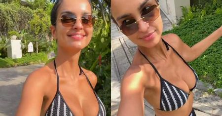 Pozbawiona makijażu Klaudia El Dursi włącza "wakacyjny tryb", przechadzając się w tropikach w bikini (ZDJĘCIA)