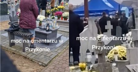Ludzie nie mogli powstrzymać śmiechu. Oto co się działo na cmentarzu