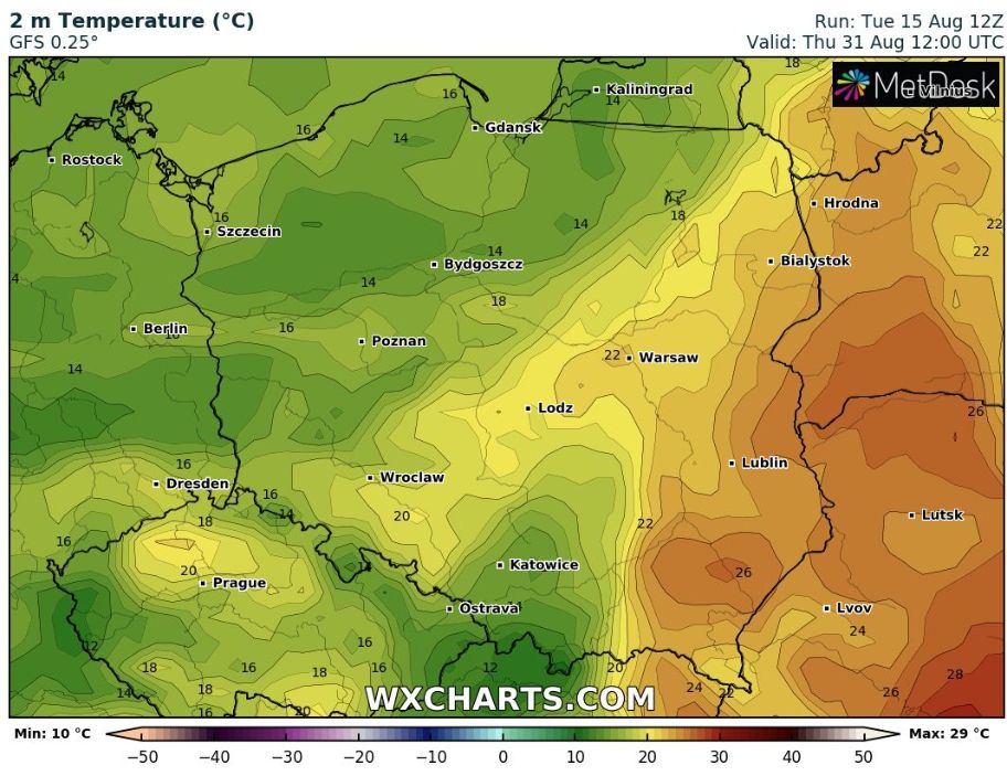 Mapy pogodowe wxcharts.com