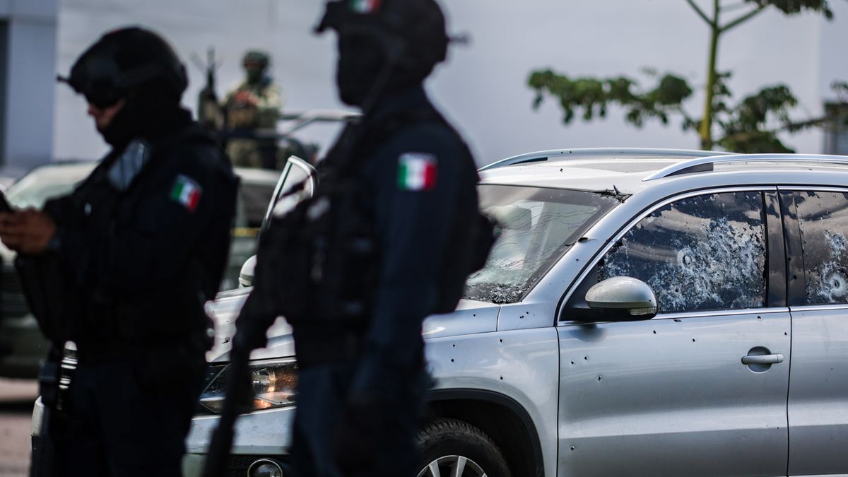 SINALOA, MEXICO - JULY 15: David Cristobal Barraza Sainz, known as Commander "Nitro" within the Sinaloa State Police, was shot and killed after an attack that took place on Pedro Infante Boulevard at around 1:00 p.m in Sinaloa, Mexico on July 15, 2025. Commander "Nitro" is the 43rd police officer to be killed in the last 10 months of violence in Sinaloa, as a result of the internal conflict between factions of the Cartel de Sinaloa. Cristobal was traveling with his armored vehicle and was intercepted by an armed commando that ended his life. (Photo by Stringer/Anadolu via Getty Images)