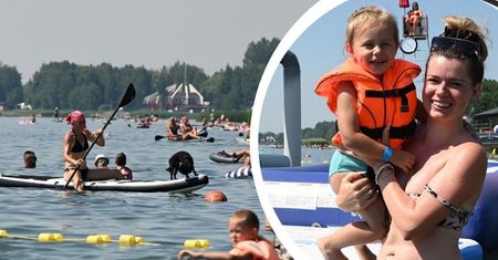 Niedzielna pogoda biła rekordy. Plażowicze szturmowali Jezioro Tarnobrzeskie