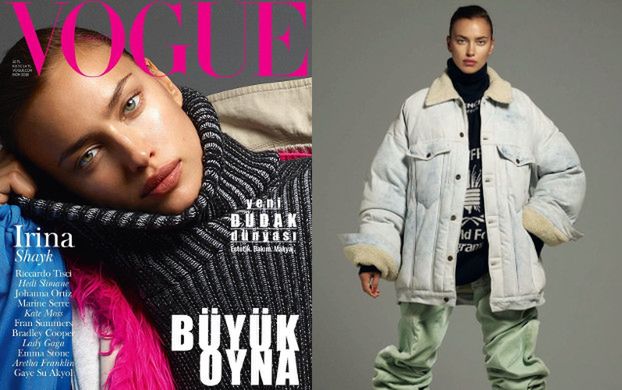 Irina Shayk przymierza modne kurtki w sesji dla "Vogue'a"