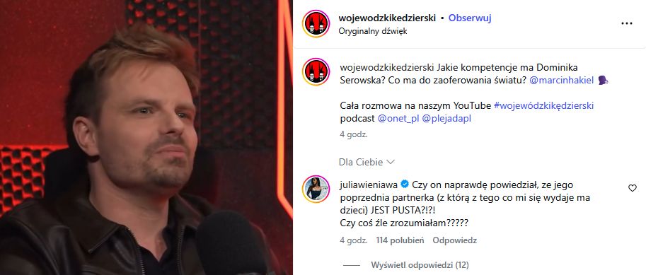 Julia Wieniawa odpaliła się na Marcina Hakiela