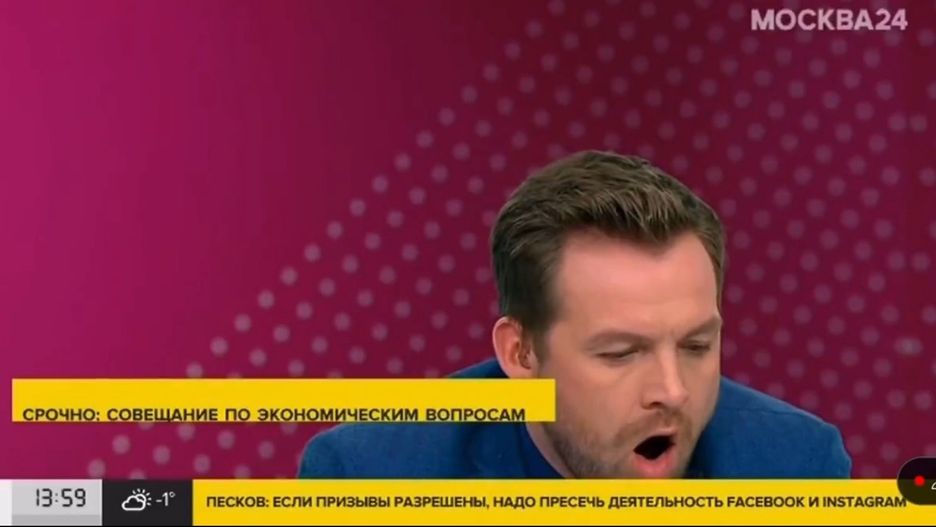 Na kanale Moskwa24 gospodarz ziewał na wizji