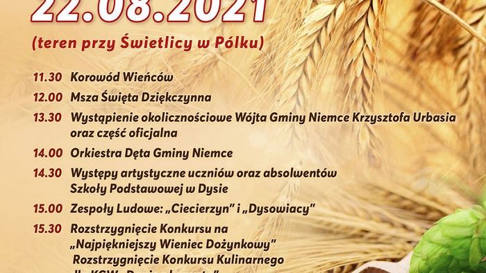 Dożynki Gminy Niemce w miejscowości Pólko 2021