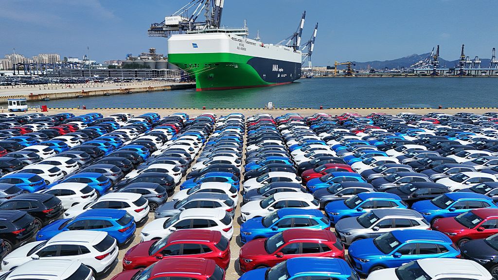 World Largest Roll-on/roll-off Ship For Automobiles
The world's largest low-carbon intelligent super-large vehicle roll-on/roll-off ship with 9,500 parking spaces, independently manufactured by China, berths at Yantai Port to load export vehicles in Yantai City, Shandong Province, China, on August 21, 2025. (Photo by Costfoto/NurPhoto via Getty Images)
NurPhoto
yantai city, export vehicles, automotive, 9, sustainability, low-emission, august 21, load, manufacturing., berthed, intelligent, 500 parking spaces, maritime, independently manufactured, export, nurphoto, berthing, roll-onroll-off, logistics, costfoto, low-carbon, vehicle, china, super-large, largest, yantai port, port