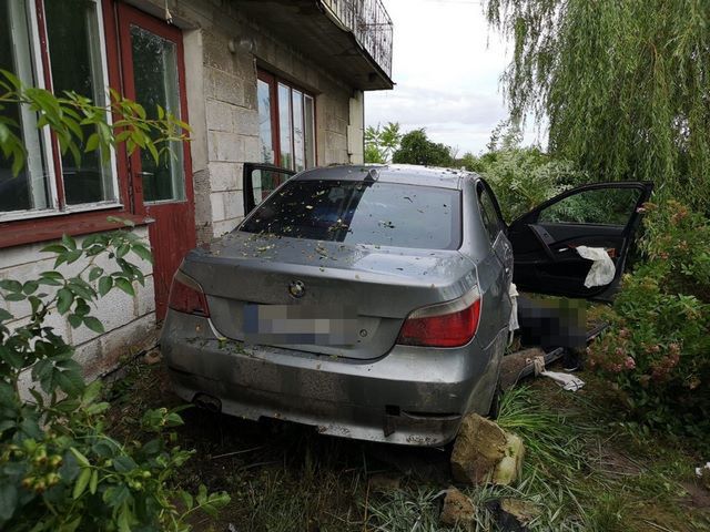 Wjechał na posesję taranując ogrodzenie i żywopłot. W pojeździe miał 3 pasażerów. Wszyscy byli pod wpływem [Mamy foto]