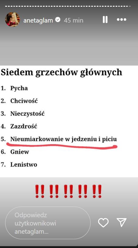 Aneta Glam apeluje, by przestrzegać w święta konkretnego grzechu