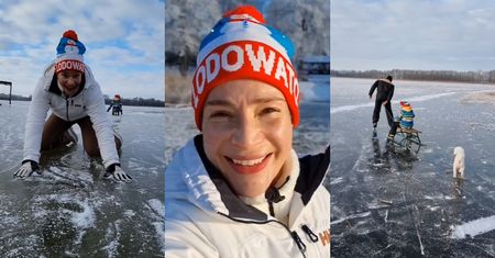 Anna Dereszowska szaleje na zamarzniętym jeziorze! Internauci przestrzegają: "Dreszcze mnie przechodzą. To NIEBEZPIECZNE"